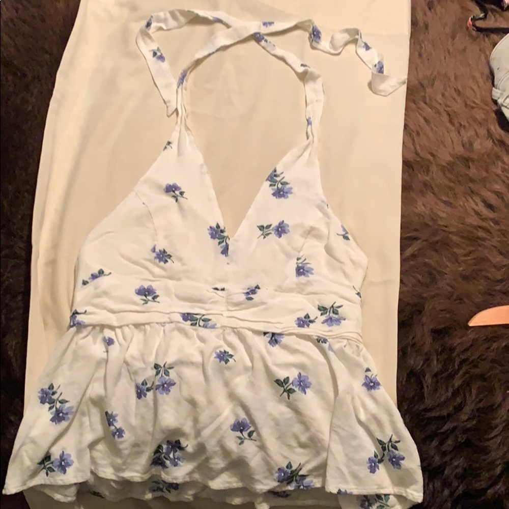 Halter floral blouse